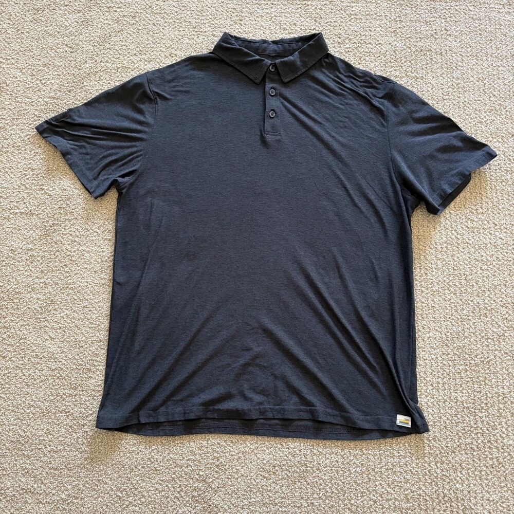 Vuori Golf Strato Tech Polo Mens L Gray Short Sleeve Stretch